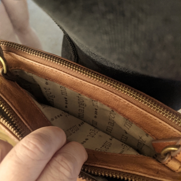 Margot leather adjustable strap purse in brown. - Picture 8 of 13